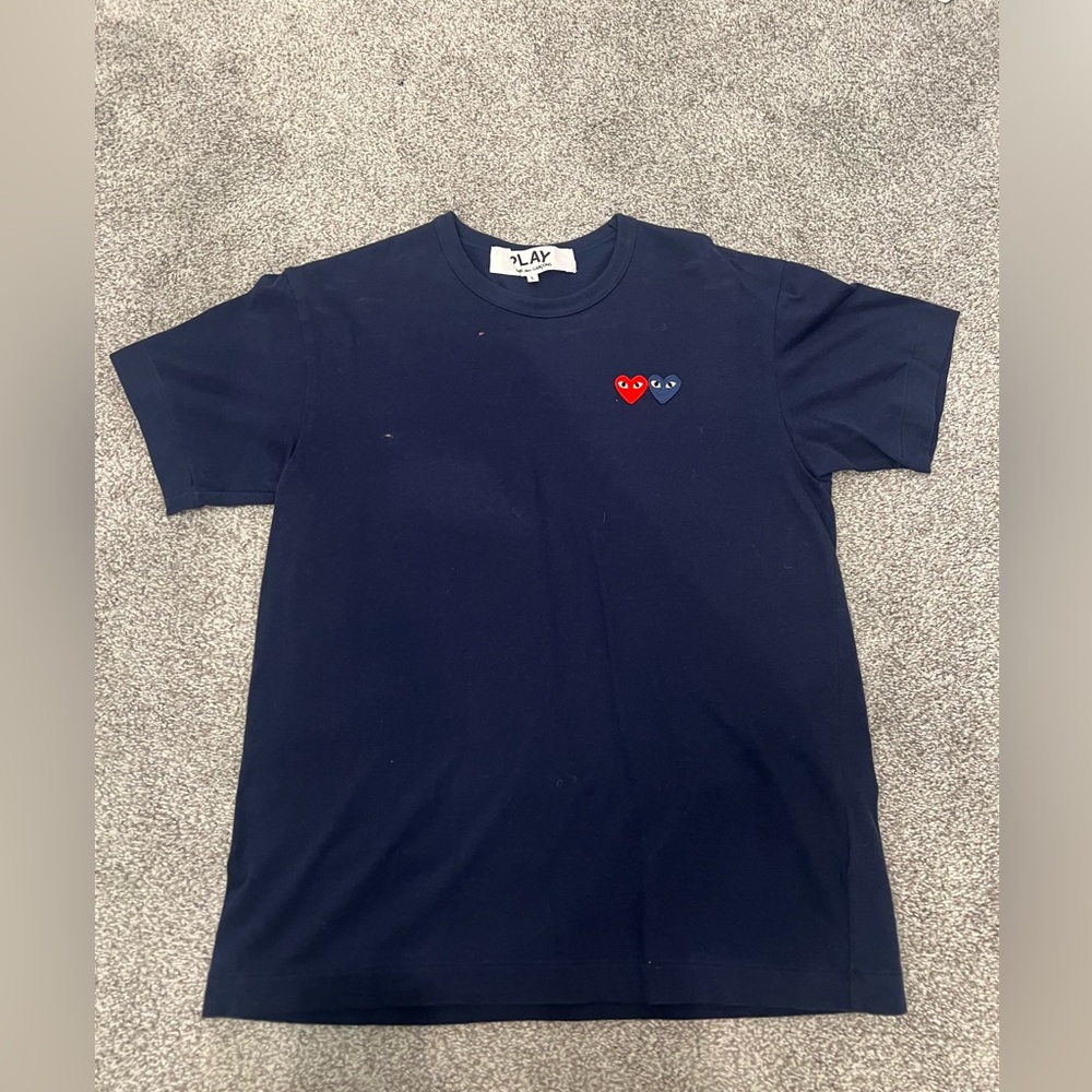 Comme dew garçons navy large t shirt